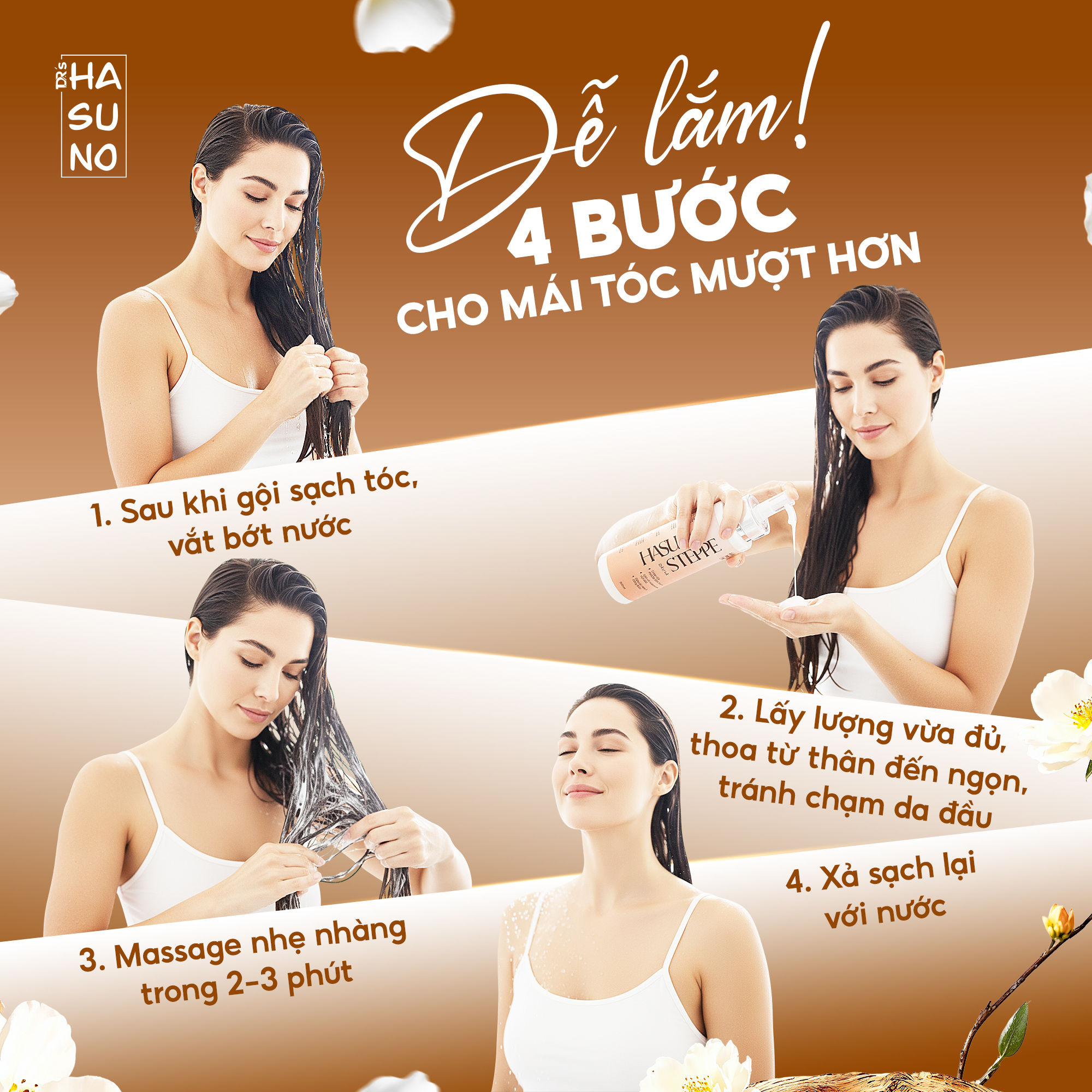 cách dùng của dầu xả hasuno steppe như thế nào?